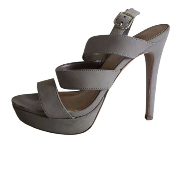 Taupe Strappy Platform Heel - Picture 2 of 7